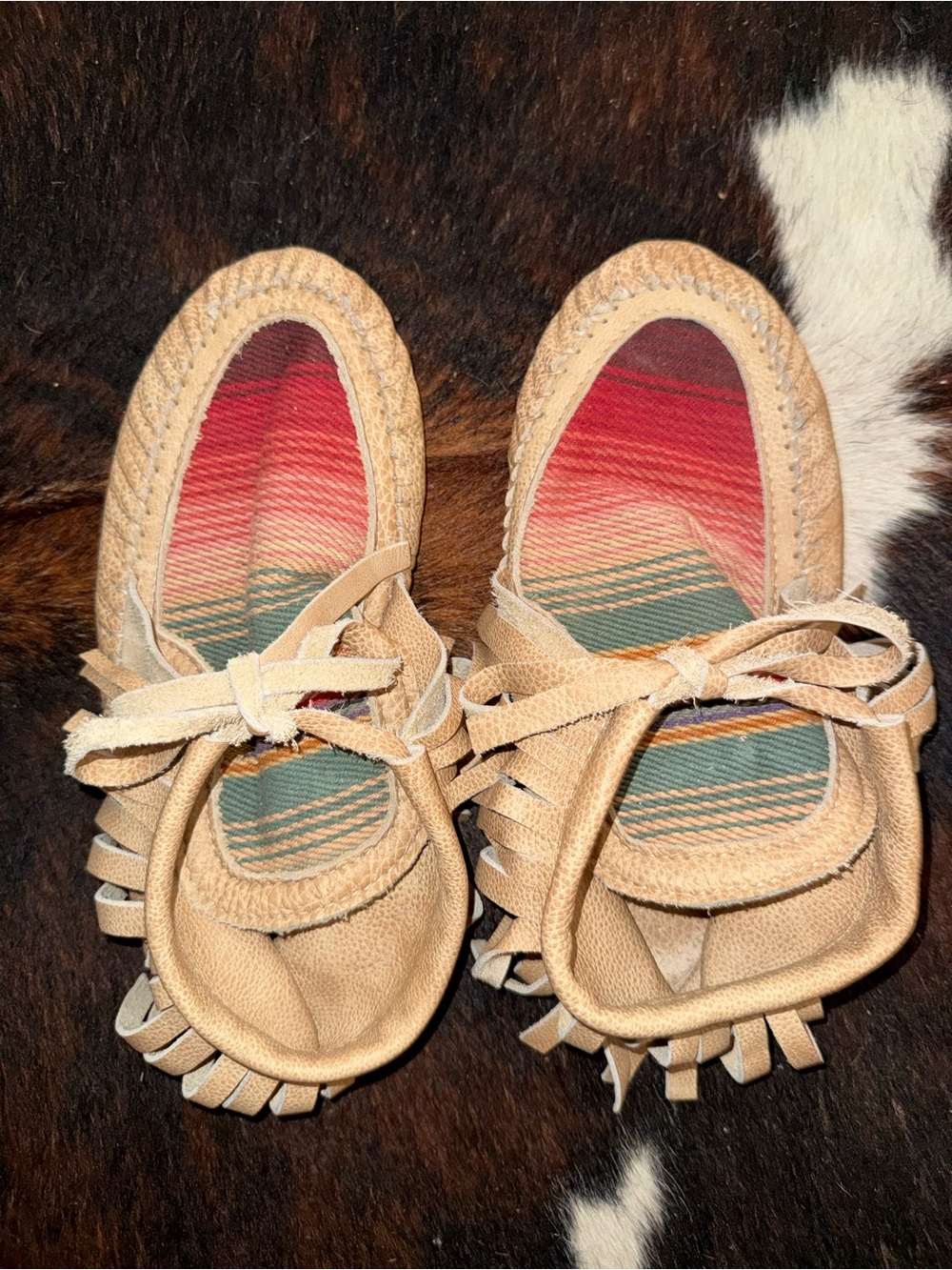 Women’s Tan Fringe Moccasin Shoes